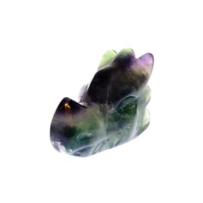 DRAGON'S HEAD CARVING IN FLUORITE.   SPR14763POL