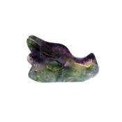 DRAGON'S HEAD CARVING IN FLUORITE.   SPR14763POL