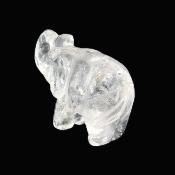 Gemstone Elephant Carving in Quartz.   SPR15177POL