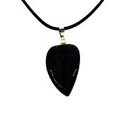 Leaf Style Gemstone Pendant on waxed cord in Blue Goldstone.   SPR15261