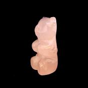 Teddy Bear Figure carved in Rose Quartz.   SPR15357POL