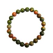 PLAIN POWER BEAD BRACELET IN UNAKITE (NO TOGGLE).   SPR15840POL