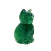Gemstone Carving Of A Cat (Large Size) In Fluorite.   SPR16935POL