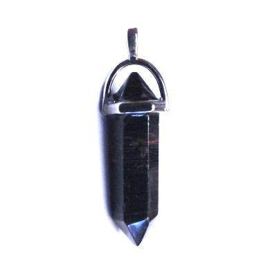 BLACK TOURMALINE DOUBLE TERMINATED HEALING POINT PENDANT.   SPR17050PEND