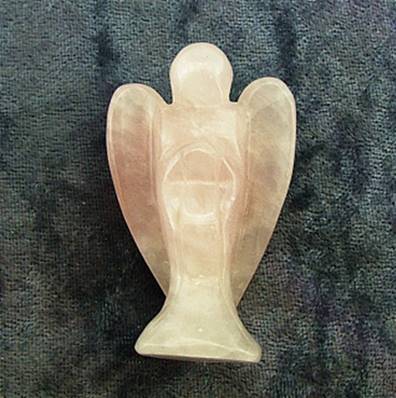 MINI ANGEL CARVING IN ROSE QUARTZ. SPR6023POL