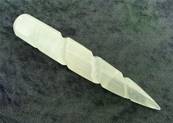 SELENITE (SATIN SPAR) SPIRAL CARVED HEALING WANDS. SPR7610POL