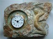 SOAPSTONE CLOCK. 16.5 X 23.5CM. CLOCK01