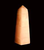 GEMSTONE OBELISK IN MANGANO CALCITE.   SP14328POL
