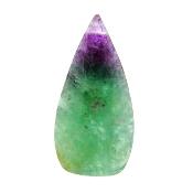Fully Polished Flame Carving In Purple/ Green Fluorite.   SP16853POL