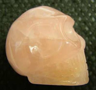 ROSE QUARTZ SKULL CARVING.   SP2965POL