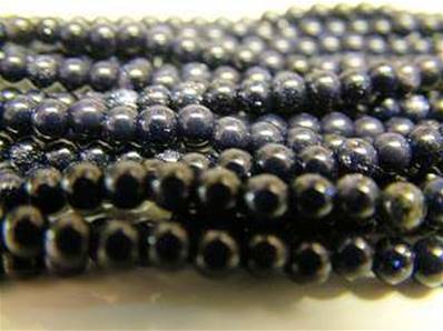 BLUE GOLDSTONE BEAD STRING.   SPR354