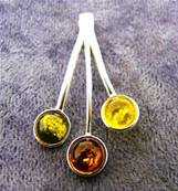 925 SILVER THREE COLOUR BALTIC AMBER PENDANT. SP8883PEND