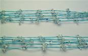 COTTON THREADED GEM CHIP BRACELET IN BLUE TOPAZ.  SPR1018