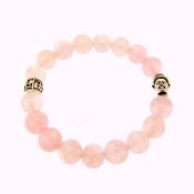 BUDDHA POWER BEAD BRACELET IN ROSE QUARTZ.   SPR14221BR