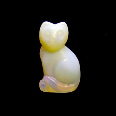 GEMSTONE CAT CARVINGS IN OPALITE.   SPR14748POL