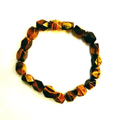 TIGERSEYE ELASTICATED FACETED BEAD BRACELET.     SPR14963BR