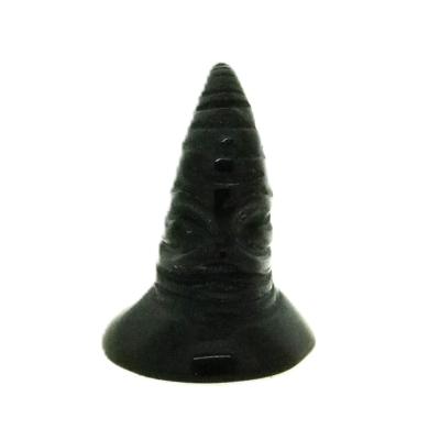 Witch's or Wizard's Hat in Black Obsidian.   SPR16193POL