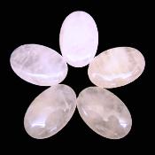 Rose Quartz Flat Oval Palm Stone.   SPR16610POL