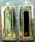 925 SILVER PENDANT FEATURING ABALONE OR BLACK ONYX. P2428