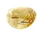 QUARTZ DOME POLISHED PEBBLE SPECIMEN FEATURING RED & GOLDEN RUTILE INCLUSIONS.   SP10809POL