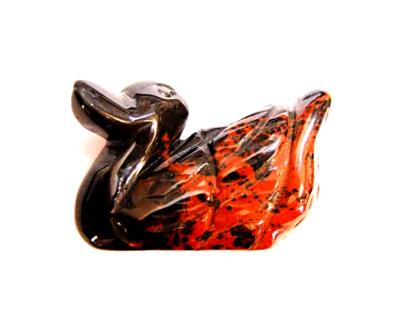 CARVING OF A DUCK IN MAHOGANY OBSIDIAN.   SP11107POL