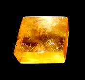 OPTICAL GOLDEN CALCITE POLISHED RHOMBIODAL CRYSTAL SPECIMEN.   SP11958POL