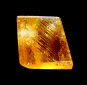 OPTICAL GOLDEN CALCITE POLISHED RHOMBIODAL CRYSTAL SPECIMEN.   SP11958POL