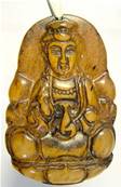 BURNT JADE CARVED BUDDA PENDANT. SP1200PEND