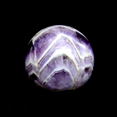 GEMSTONE SPHERE IN CHEVRON AMETHYST.   SP14356POL