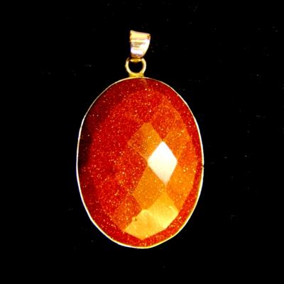 925 Silver with Copper Goldstone Designer Pendant.   SP15110PEND 