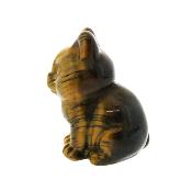 Sitting Cat Carving In Tiger's Eye.   SP16349POL