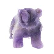 Highly Detailed Carving Of A Grizzly  Bear In Chevron Amethyst.   SP17049.