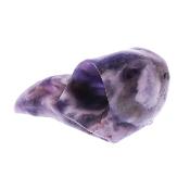 Raven Skull Carving In Chevron Amethyst.   SP17198POL