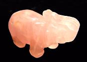 ELEPHANT CARVING IN ROSE QUARTZ.   SP9982POL