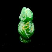 CARVING OF AN OWL IN GREEN AVENTURINE.   SPR14464POL