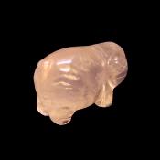 CARVING OF A PIGLET IN ROSE QUARTZ.   SPR15075POL