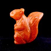 Squirrel carving in Copper Goldstone.   SPR15438POL