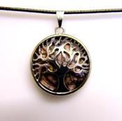 Tree Of Life Pendant Style Necklace With Rhodonite.   SPR15496PEND