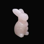 Gemstone Carving Of A Rabbit (Large Size) In Rose Quartz.   SPR16923POL