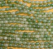 GREEN AVENTURINE RICE BEADS ON A STRING. SPR6033