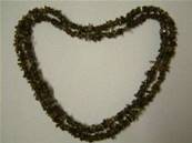 SMOKEY QUARTZ CHIP NECKLACE. 36". 45g. SMYCHIP36