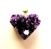 AMETHYST DRUZE HEART PENDANT.   SP12801PEND