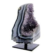Agate Rimmed Amethyst Druze Specimen.   SP16621POL