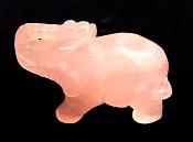 ELEPHANT CARVING IN ROSE QUARTZ.   SP9982POL