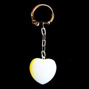 MINI PUFF HEART KEY RING IN OPALITE.   SPR13598POL