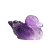 Gemstone Duck Carving in Amethyst.   SPR15184POL