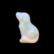 Gemstone Sitting Dog Figure carved in Opalite.   SPR15354POL