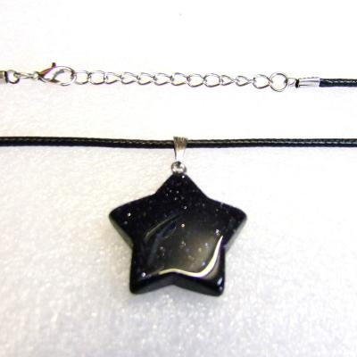 GEMSTONE STAR PENDANTS ON WAXED CORD