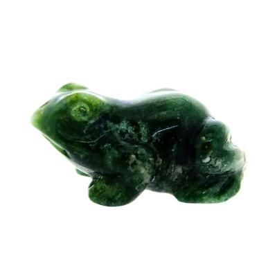 Gemstone Carving Of A Frog In Moss Agate.   SPR16798POL