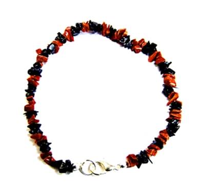 GEM CHIP BRACELET IN BROWN & BLUE GOLDSTONE.   SPR9196BR